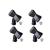 Microphone Clip Holder - Mic Stand Adapter 5/8 to 3/8 Thread for Studio Recording, Podcast, Karaoke (Regular)