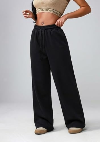 Image of dockstreet Straight Wide fit Long Length Open Bottom Jogger for Women /Trending Multi Pocket Style, Relaxed Casual Pants for Women