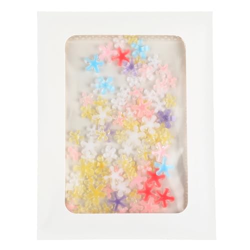 100Pcs 3D Crystal Flower Charms, Translucent Resin Petal Flatbacks, Miniature Floral Embellishments for Dollhouse Garden, Nail Art & DIY Crafts with Window Envelope Packaging (Assorted Colors)
