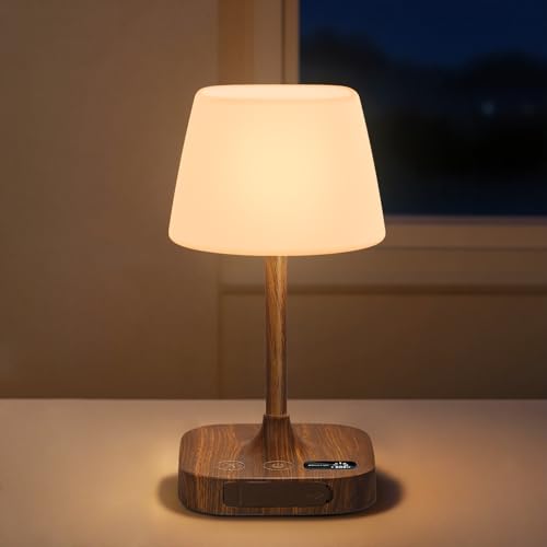 Eocean Rechargeable Table Lamp 8000mAh Battery Operated Bedside Lamp with USB Charging Port Portable Cordless LED Desk Lamp Waterproof Wireless Light for Bedroom Bathroom Kitchen Outdoor
