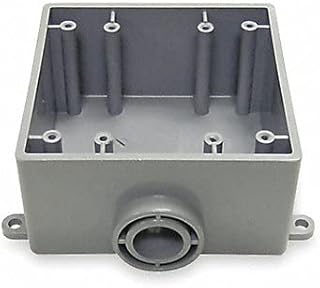 Weatherproof Box, 2Gang, 1 in Hub, PVC