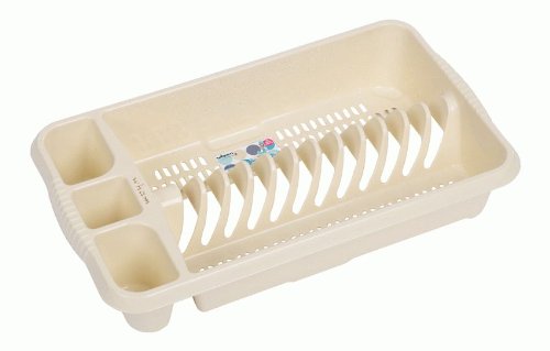 Wham High Grade Large Plastic Dish Drainer Plate and Cutlery Rack in Cream