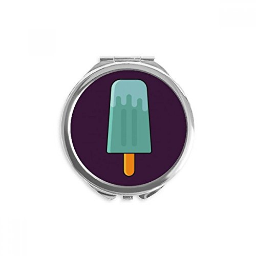 Miroir rond de poche popsicle bleu vert en format compact de 2,6 pouces