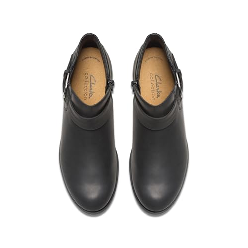 Clarks Collection Women's Charlten Rae Ankle Boot, Black Oily Leather, 9.5 Medium US - image 7