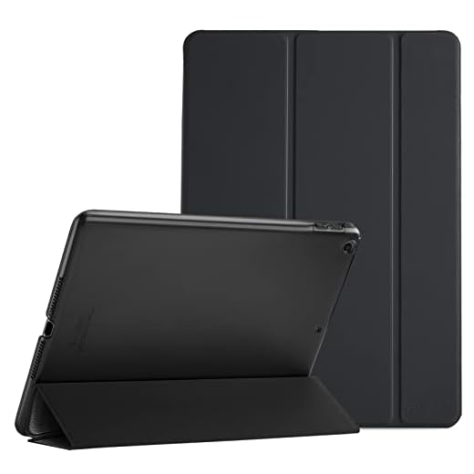 ProCase iPad 9.7 Case (Old Model) 2018 iPad 6th Generation / 2017 iPad 5th Generation Case - Ultra Slim Lightweight Stand Case with Translucent Frosted Back Smart Cover for iPad 9.7 Inch –Black