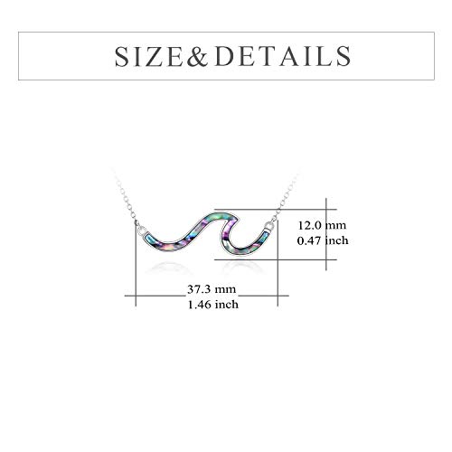 YFN Wave Necklace Sterling Silver Ocean Wave Abalone Shell Choker Necklace Ocean Jewelry for Women Gifts4