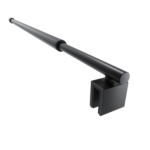 SVNR 70-120 cm Duschwand Halterung, Stabilisierungsstange Dusche für Glasdicke 6-10 mm, Edelstahl-Haltestange, Stabilisator für Duschwände und Begehbare Duschen, Mattschwarz, Runde Form