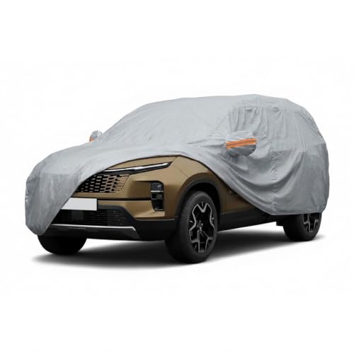 Image of myTVS 100% Waterproof Car Body Cover for Tata Safari - Custom-Fit, Double-Layer, UV & Dust Proof, Mirror Pockets & Elastic Clip Lock (CSK 10A)
