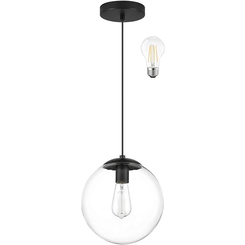 KoKo&Yukina 8 inch Globe Pendant Lighting for Kitchen Island Mid Century Modern Hanging Light...