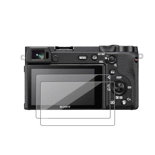 Image of POPIO Military-Grade Gorilla Tempered Glass for Sony DSLR Alpha Nex-7 NEX-6 NEX-5 A6600 A6500 A6400 A6300 A6000 A5000 ILCE-6500 Digital Camera, Pack of 2
