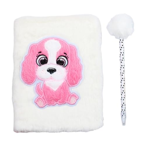 Cahier de notes peluche chiot blanc pour résoudre le manque d'inspiration de l'enfant à l'école