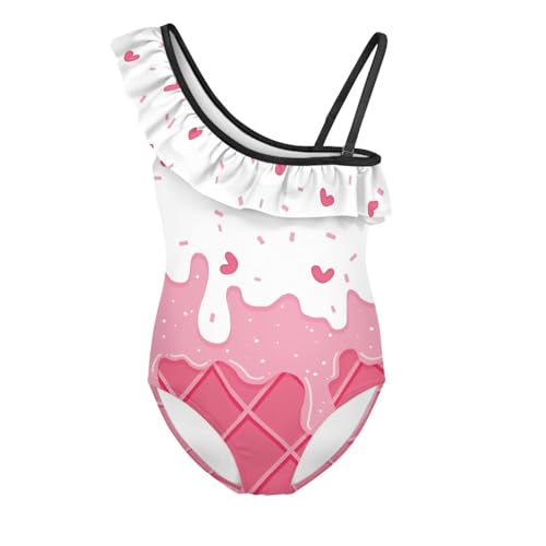 Girls One Piece Bathing Suit,Slim-Fit Ruffle Strap Swimsuit with Adjustable Strap Quick Dry Summer Beach Swim Suit