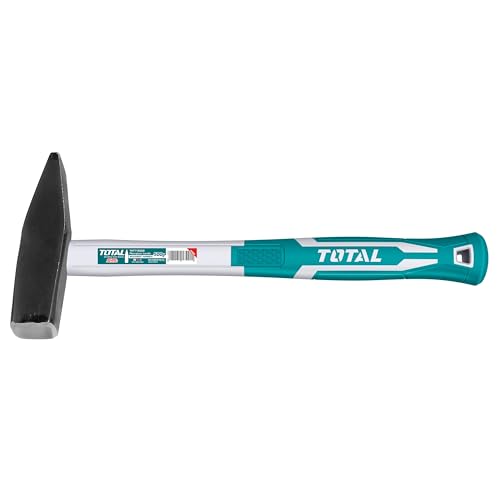 TOTAL - Martillo Mecánico | Peso de 500 gr | Cabeza de Acero Forjado | Profesional, Cómodo y Seguro | Herramienta de Carpintero | Mango de Fibra