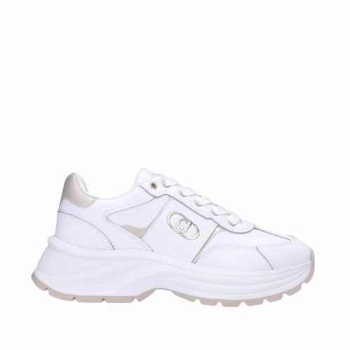 LIU.JO Zapatillas Chunky para Mujer, Suela Gruesa, Blanco y Dorado, Estilo Plataforma (Blanco, Sistema Tallas Calzado EU, Adulto, Números, Mediano, 41)