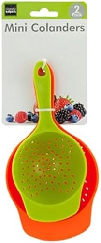 Mini Colanders Set 2 Plastic Pack Kitchen Mesh Food Strainers Col...