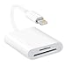 GOLDFOX Dual Slot SD Card Reader Compatible for iPhone iPad, TF & SD Card Camera Reader Adapter, Trail Game Camera Viewer Compatible for iPhone Xs/Xs Max/8 Plus/8/7 Plus/7/6s Plus/6s/iPad Pro/Mini/Air