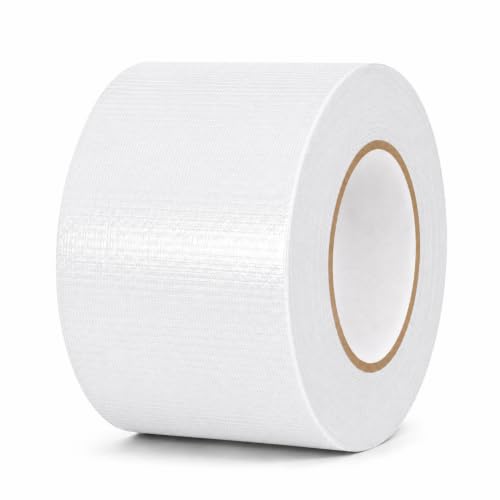 Image of GGR Supplies CDT-36 Industrial Grade Cloth Duct Tape, White 4 Inch x 60 Yards, Waterproof UV Resistant Heavy Duty, Clean Removal with No Sticky Residue for Repairs, Packaging, and Bundling