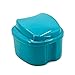 Genco Dental Denture Case, Denture Box with Strainer, Night Cleaner Denture Bath Box for Retainer, Mouthguard, False Teeth, and Denture Cleaning (Teal)