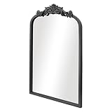 AIXI HOME Arendahl Traditional Black Arch Wall Mirror, 15"x23" Carved Elegant Rectangle Bathroom Mir