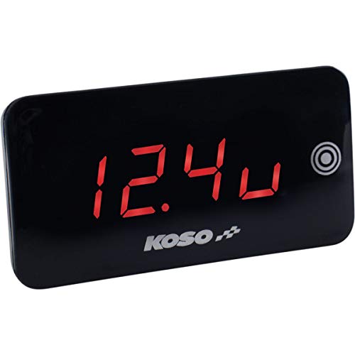Koso Super Slim Touch Voltmeter and Thermometer (Red Display)