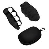 glowgare Empuñaduras antideslizantes para gimnasio, 2 empuñaduras de silicona negra para levantamiento de pesas, empuñaduras ergonómicas para levantamiento de peso muerto, dominadas, culturismo, con