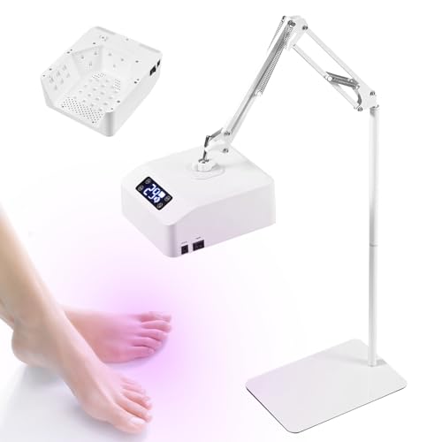 Lámpara UV LED Uñas, Lámpara UV de Pie de 78 W con Temporizador de 15/30/60/90 s Lámpara de Uñas con Sensor Infrarrojo y Pantalla LCD Lampara LED Uñas con Soporte y Portalámparas para Manos y Pies