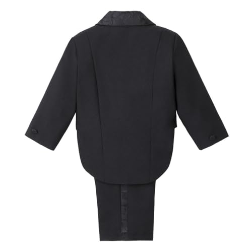 Image of Dressy Daisy Boys Classic 5-Piece Jacquard Tuxedo Suit, Black White Blue