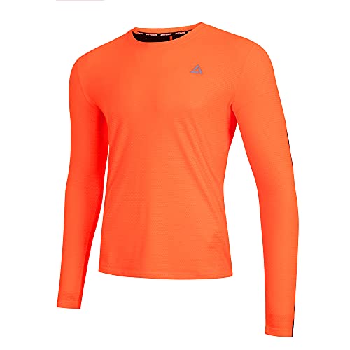 Airtracks Pro Line - Camiseta funcional de manga larga para correr, transpirable, secado rápido, Hombre, naranja y negro, xx-large Cover