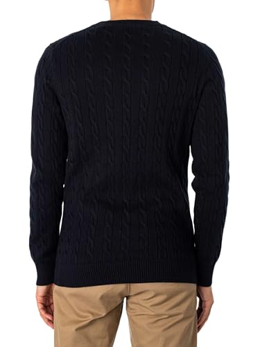 GANT Herren Cotton Cable C-neck Pullover, Evening Blue, 4XL EU – Ansicht 3