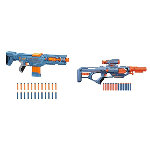 NERF Elite 2.0 Echo CS-10 Blaster – 24 NERF Darts, 10-Dart Clip-Magazin, 4 Tactical Rails & Elite 2.0 Eaglepoint RD-8 Blaster, 8-Dart Trommel, 16 Nerf Darts, Bolzen