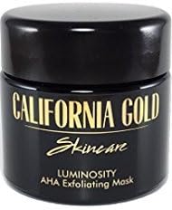 AHA Exfoliating Mask"LUMINOSITY" - CALIFORNIA GOLD SKINCARE - Anti-Aging Microdermabrasion Facial Scrub Reduces Appearance of Fine Lines and Smoothes Skin Texture 3oz, LUXURY Spa Treatment for Home