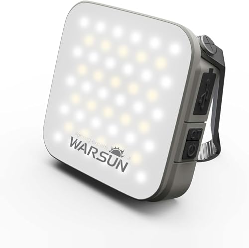 WARSUN Wiederaufladbare Camping-Laterne, 1000 Lumen, 6000 mAh, tragbares LED-Licht mit Solarladung, 4 Farbtemperaturen, 3 Helligkeitsstufen, hängende Taschenlampe für den Außenbereich WARSUN Wiederaufladbare Camping-Laterne, 1000 Lumen, 6000 mAh, tragbares LED-Licht mit Solarladung, 4 Farbtemperaturen, 3 Helligkeitsstufen, hängende Taschenlampe für den Außenbereich