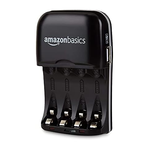 Cargador de pilas Ni-MH con puerto USB de Amazon Basics Cover