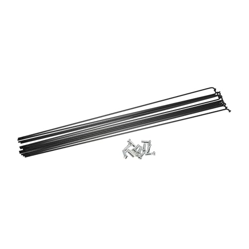INFINAUTO 12 Pcs 14G J Bend 284mm x 2mm Bike Bicycle Spokes with Nipples Steel Black Stylish Design