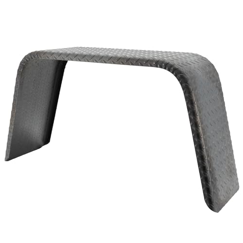 ToughGrade Steel Diamond Plate Trailer Fender | Flat Top Fender 10" X 36" X 18" | Car Haulers | Landscape Trailers | Utility Trailers