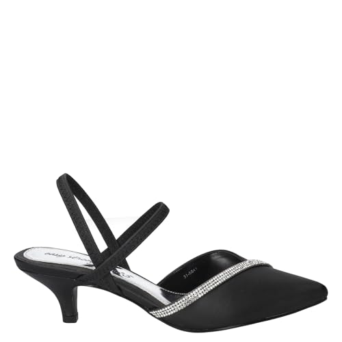 Escarpins Unna Easy Street satin noir ornés de pierres taille 6 X-Wide