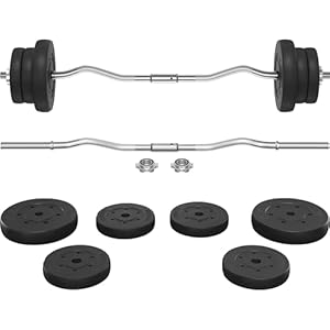 Yaheetech Barbell Weight Set 30KG/25KG/20KG Heavy Strength Training Bars Set Adjustable Dumbbell Weight Bar Home Gym Weight Lifting Training
