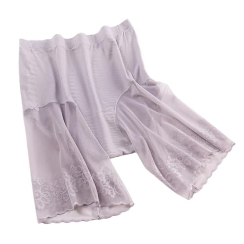 IOEUIWP Pantalones Cortos de Encaje Talla Grande Debajo la Falda Alargada 5 centavos, Pantalones Seguridad Sexis antirozaduras for el Muslo, Ropa Interior(Gray,60-90kg)