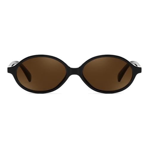 YuJian 90s Retro Oval Sunglasses for Women Men Trendy Narrow Round Sun Glasses Y2k Vintage Shades2