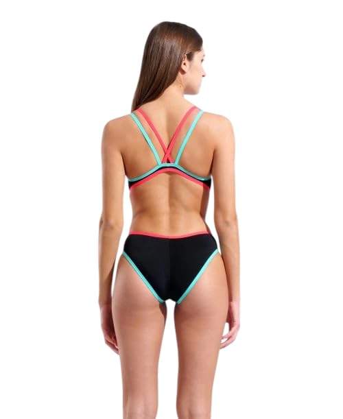 ARENA Costume Donna One Double Cross Back Logo Spallina Intero Piscina Nero Taglia 40 ITA