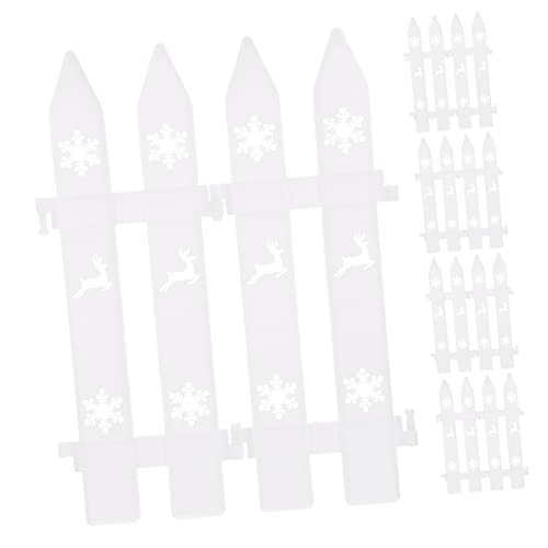 BESPORTBLE 10pezzi Recinzioni Plastiche Bianche Per Albero Di Natale Mini Steccato Decorativo Con Motivo Intagliato Per e Ambienti Esterni Recinzione Natale Riutilizzabile e Durevole