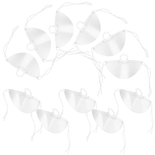 EXAOMBLE Mascherina Protettiva Trasparente 10 Pezzi in Plastica Leggera Antiappannamento