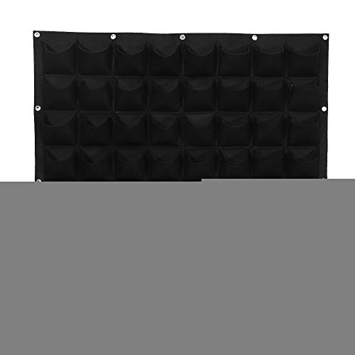 Growcolor 2 Farben 64 Taschen Vertikal Outdoor Garten Filz Pflanzen Blume Zuchttasche Wandbehang Pflanzer Tasche(schwarz) Cover