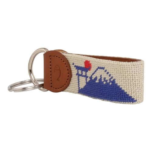 Image of Leather Hand-Stitched Needlepoint Key Fob or Key Chain