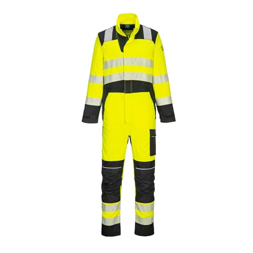 Portwest PW3 FR507 Modaflame Hi-Vis Flame Resistant Coverall Yellow/Black