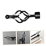 ELAYARD Roman Rod Decorative End Caps 28mm Black Iron Curtain Pole Finials Twist Style Decorative Curtain Rod Accessories 2pcs Set for Window Treatment and Home Décor - Image 2