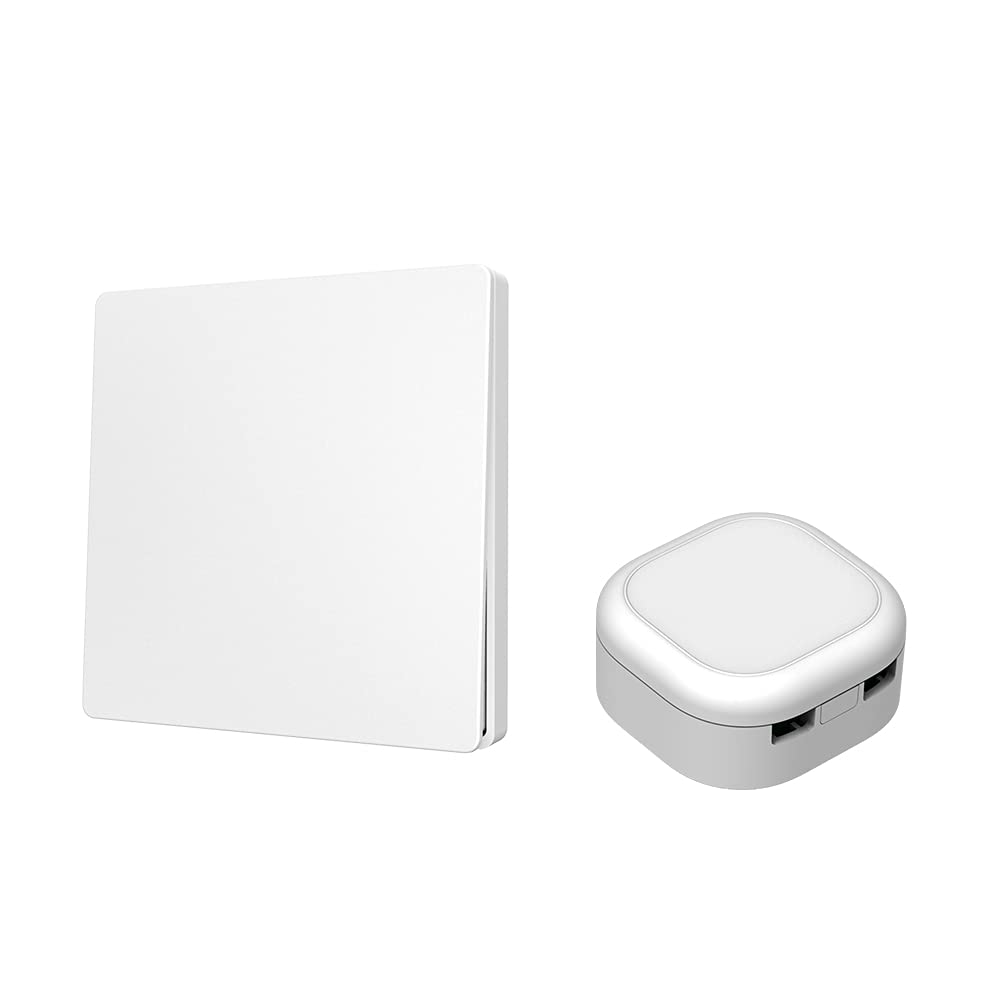 Self-generating Wireless Switch kit, No Wires, No Battery, Wireless Remote Control Lighting and Electrical appliances, Waterproof and Safe, can be Installed Directly in The Bathroom, etc (1 to 1)