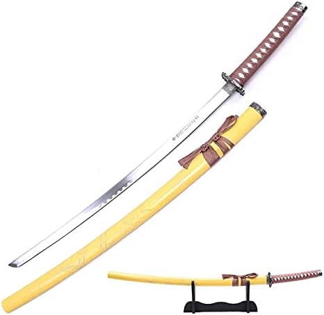 Miniatura 2 de Espada samurái japonesa de 40 pulgadas, hoja de acero al carbono, dragón grabado, funda de madera con soporte