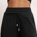Womens Sweatpants Casual Wide Leg Baggy Y2K Pants High Waisted Drawstring Palazzo Joggers Fashion Outfits Clothes with Pockets 2025 Trousers Athletic Straight Flared Joggers with Pockets Black