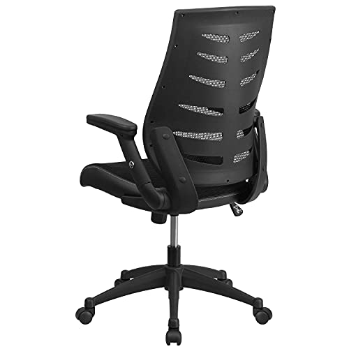 Flash Furniture High Back Designer Black Mesh Executive Swivel Ergonomic Office Chair With Height Adjustable Flip-Up Arms #TOP5